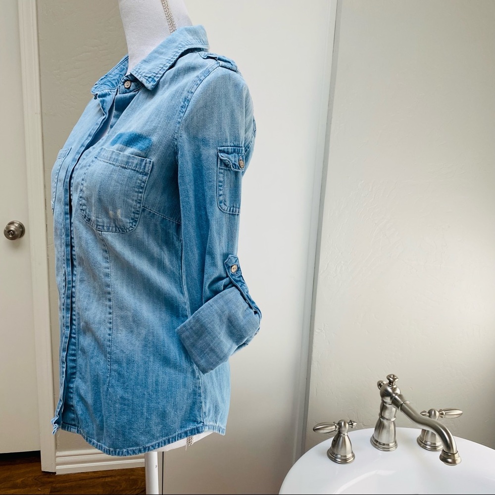 Life in Progress Chambray Button Down Shirt - Picture 2 of 9